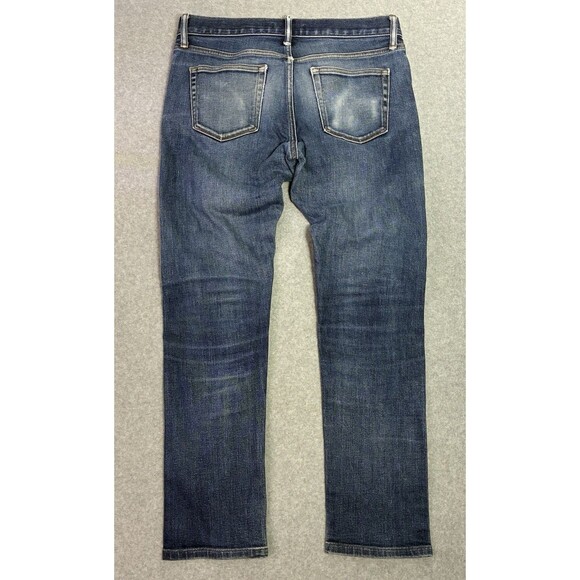 Uniqlo Men’s Jeans 33x34 Slim Straight Low Rise Denim Blue Kaihara Stretch - Picture 8 of 8